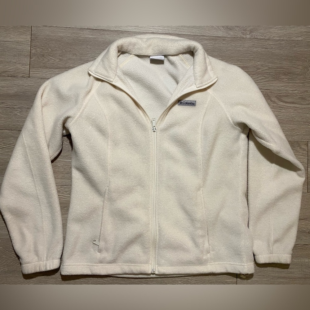 Columbia Cream Zip Fleece Jacket Women’s Large